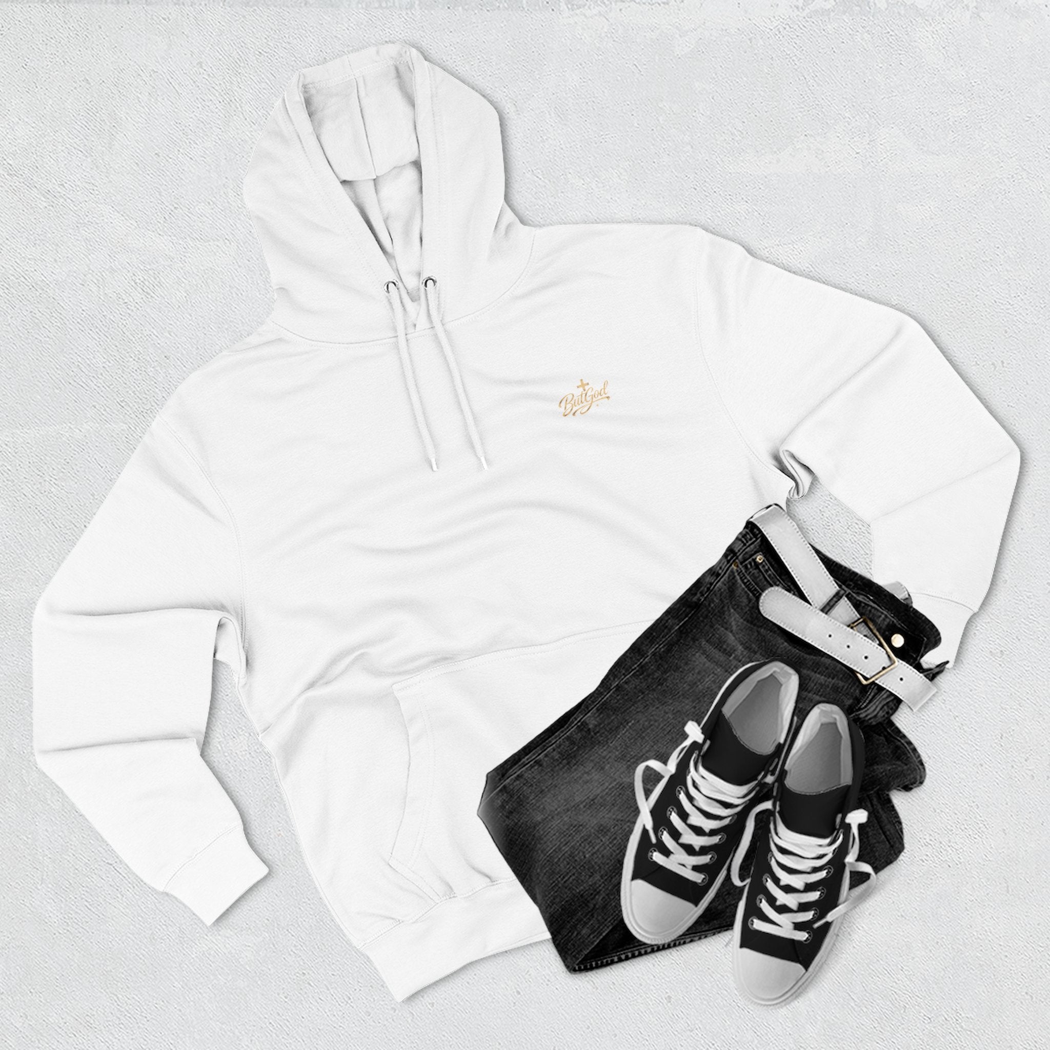 Christian Cross Hoodie — "For God So Loved" Inspirational Fleece Hoodie