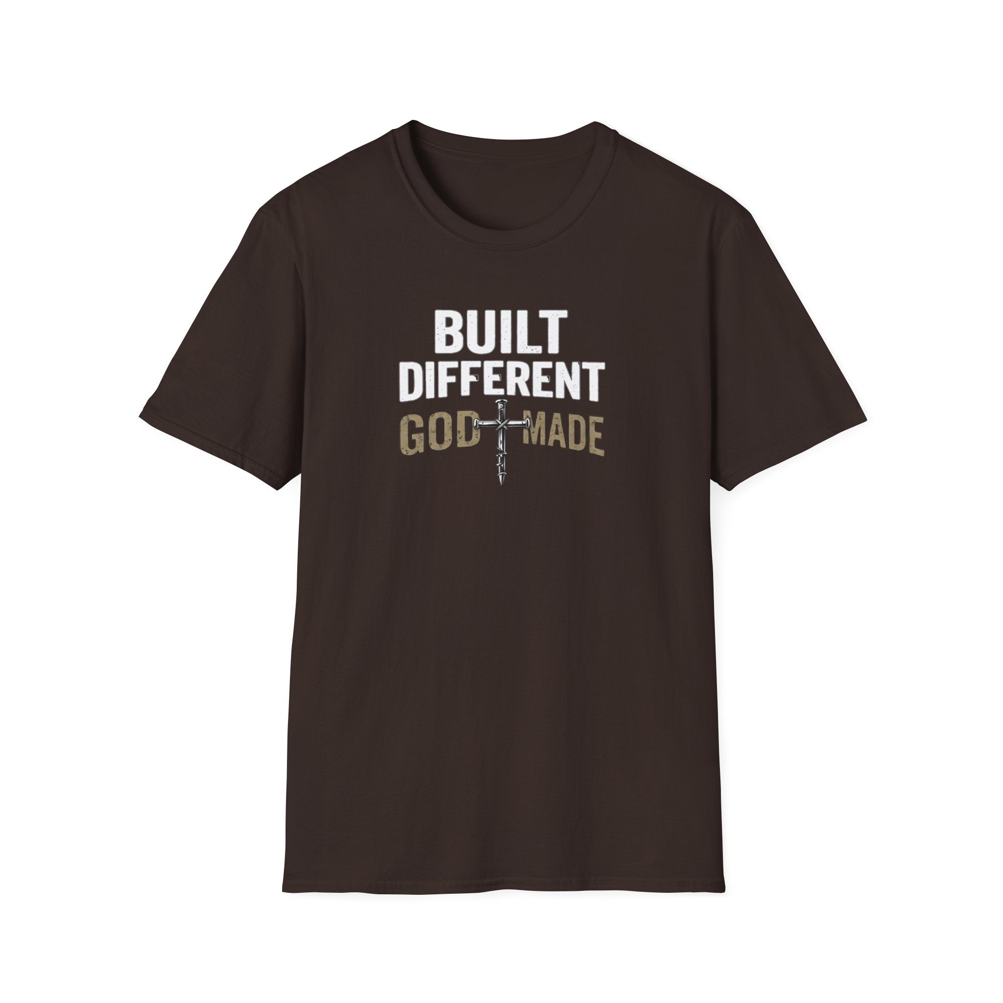 Built Different God Made T-Shirt — Christian Faith Cross Tee