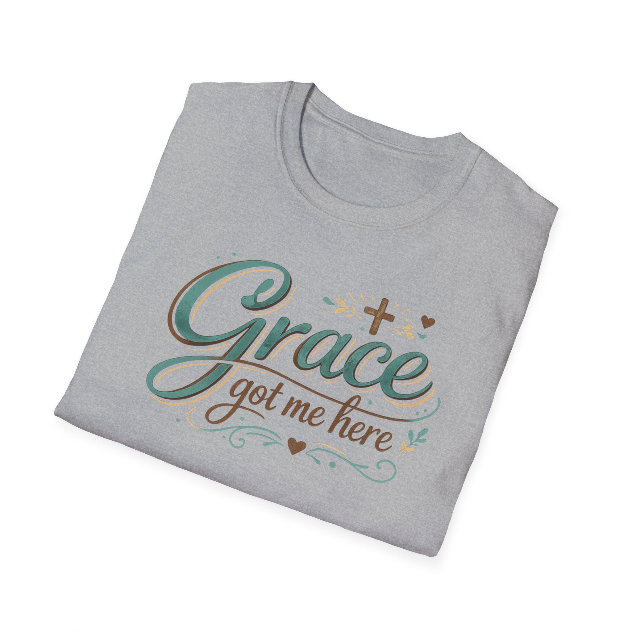 Grace Got Me Here T-Shirt — Inspirational Faith Graphic Tee