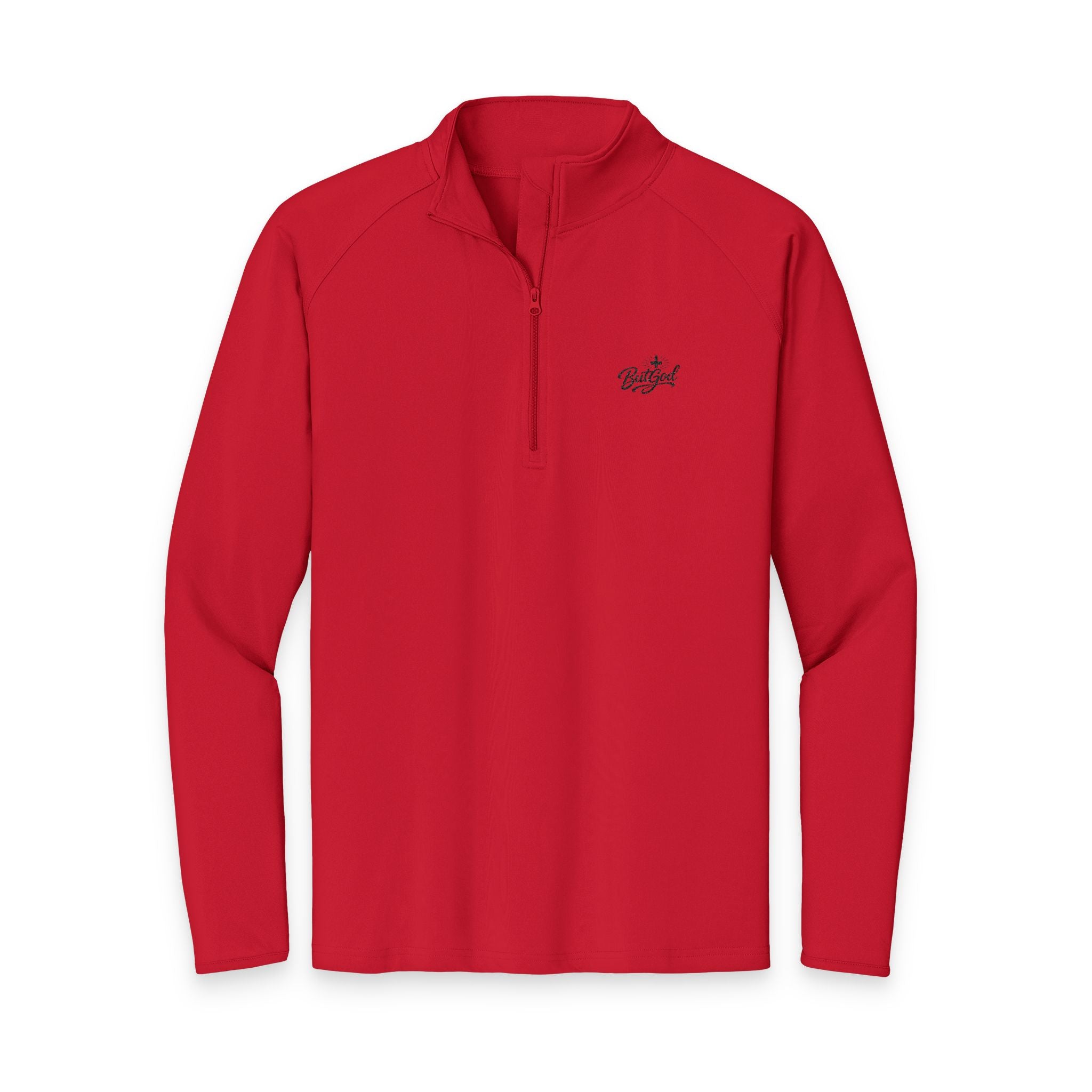 Embroidered Men's Sport-Wick Stretch Quarter-Zip Pullover – Lightweight Athletic Jacket