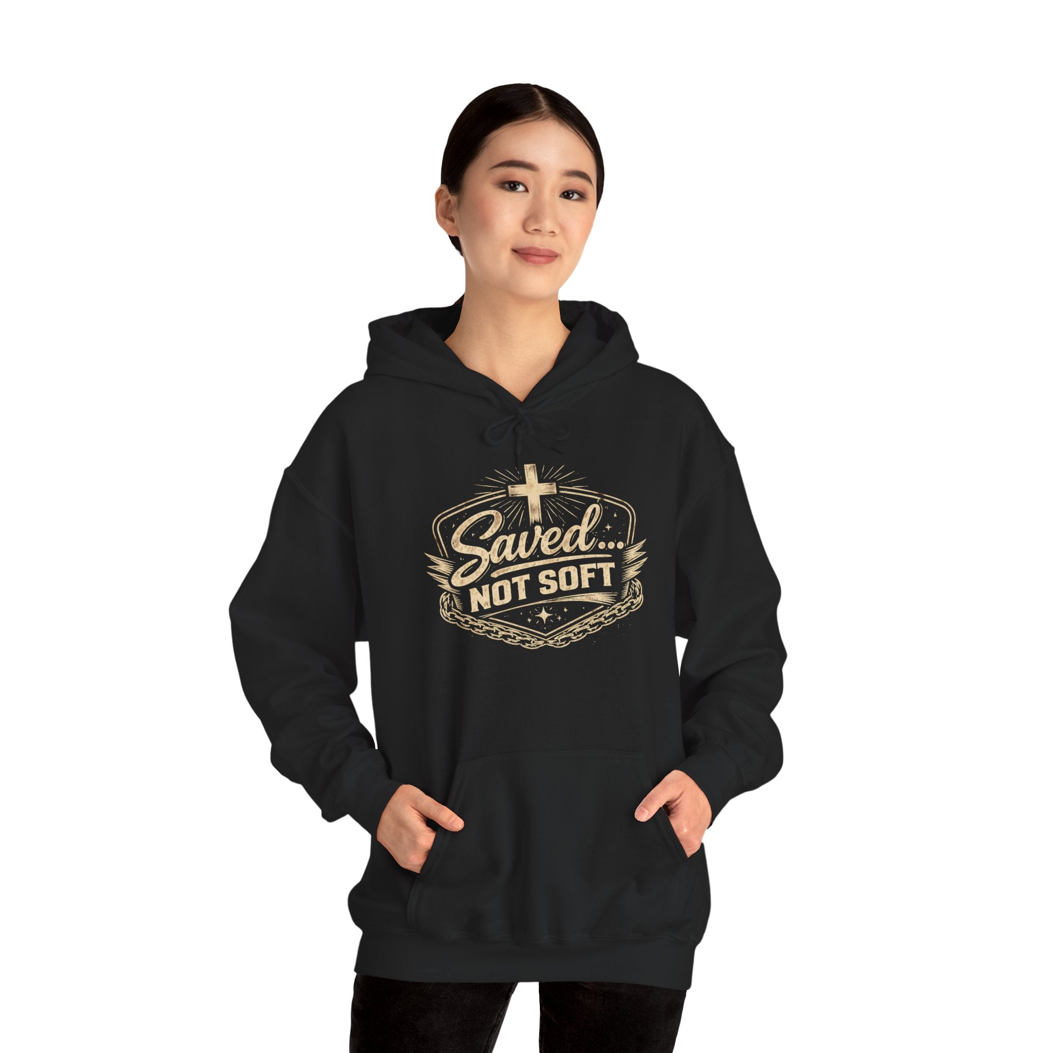 Saved Not Soft Hoodie – Christian Faith Graphic Pullover