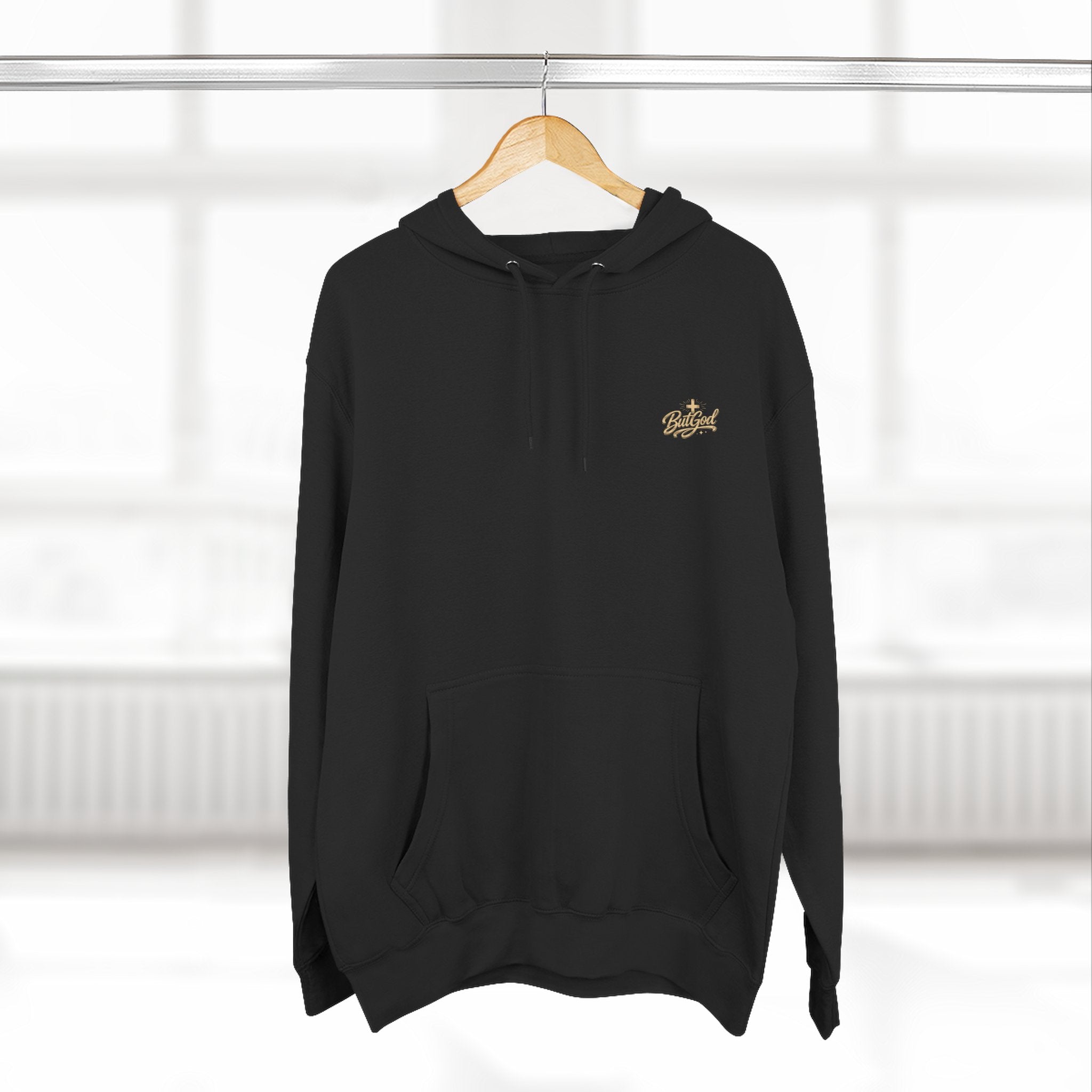 Christian Cross Hoodie — "For God So Loved" Inspirational Fleece Hoodie