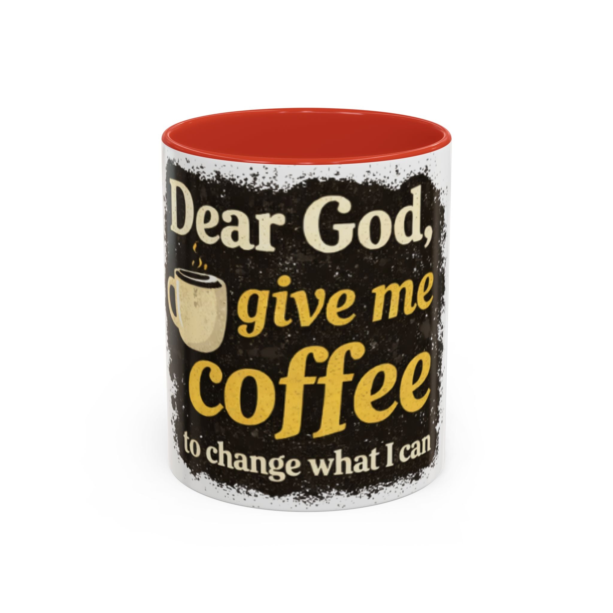 Dear God Give Me Coffee Accent Mug – Christian Coffee Lover 11/15oz