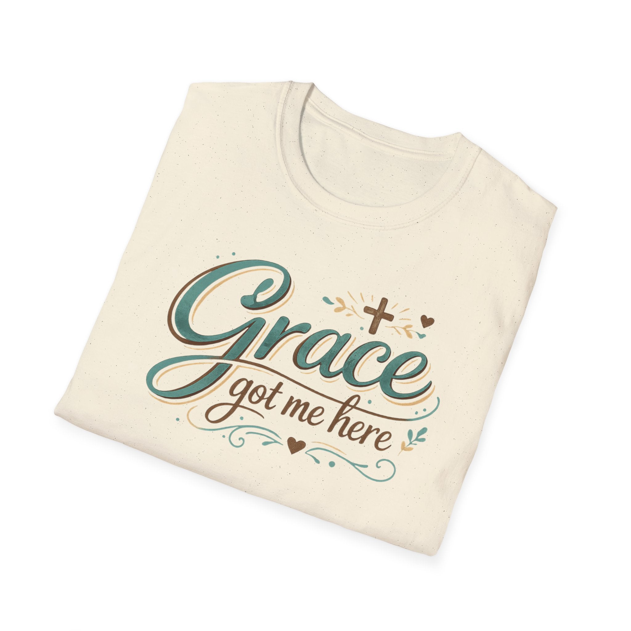 Grace Got Me Here T-Shirt — Inspirational Faith Graphic Tee