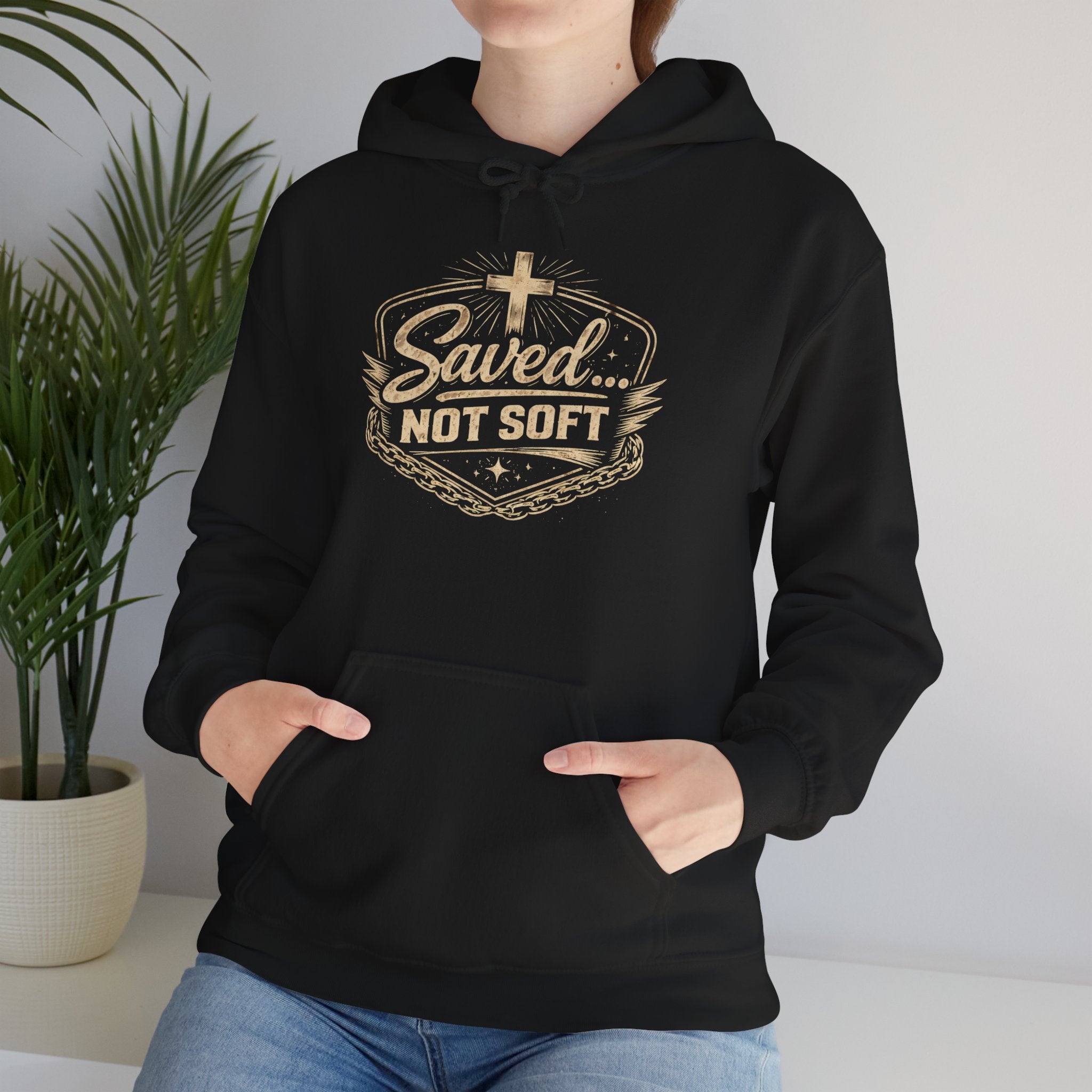Saved Not Soft Hoodie – Christian Faith Graphic Pullover