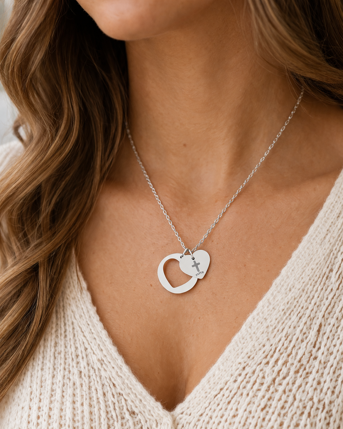 Heart Cutout Necklace – Faith