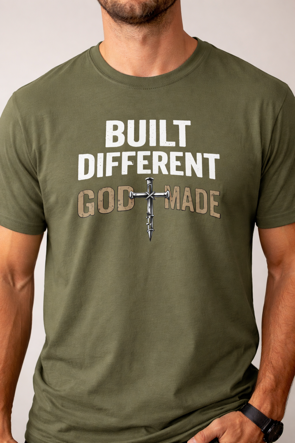 Built Different God Made T-Shirt — Christian Faith Cross Tee
