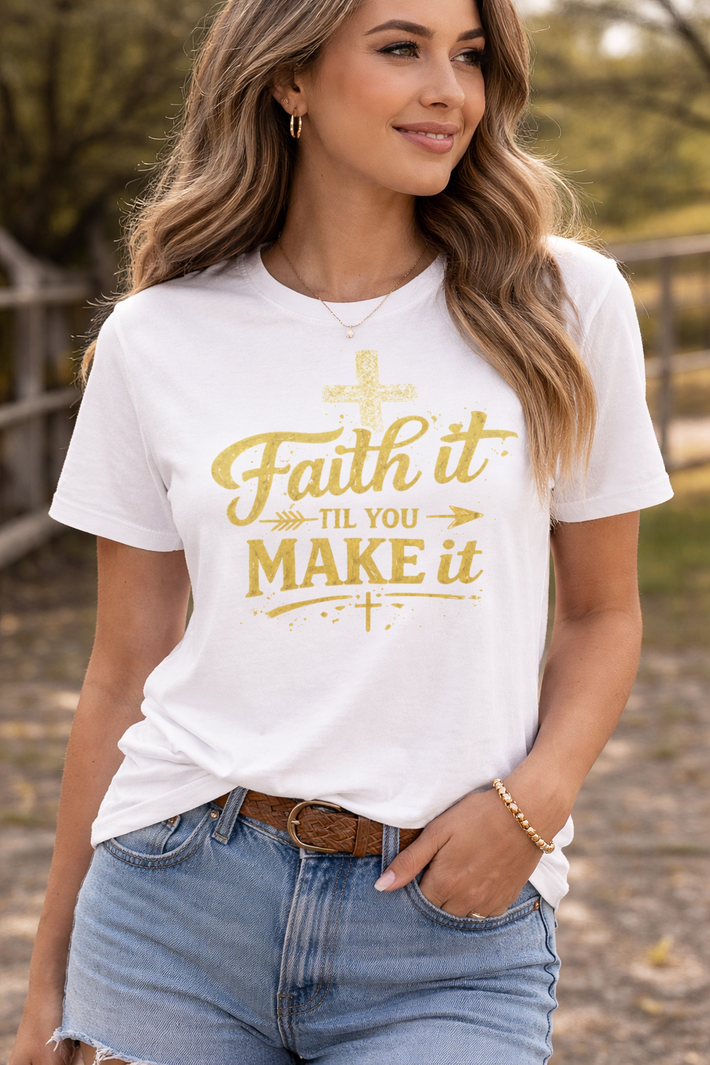 Faith It Till You Make It T-Shirt — Inspirational Christian Graphic Tee