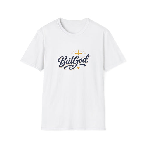But God Christian T-Shirt — Faith Script Tee with Cross & Heart