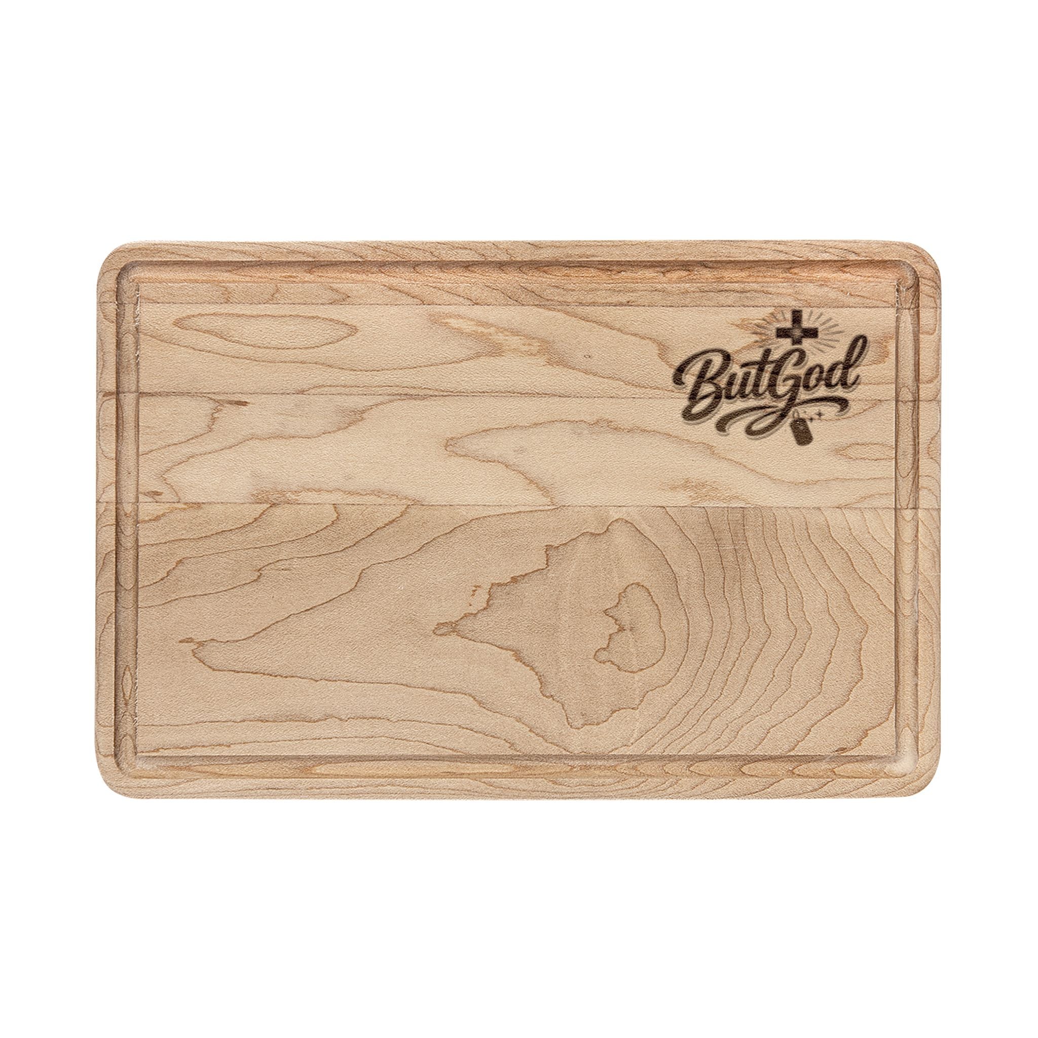 Engraved 'But God' Wooden Cutting Board — Personalized Bible Verse Gift