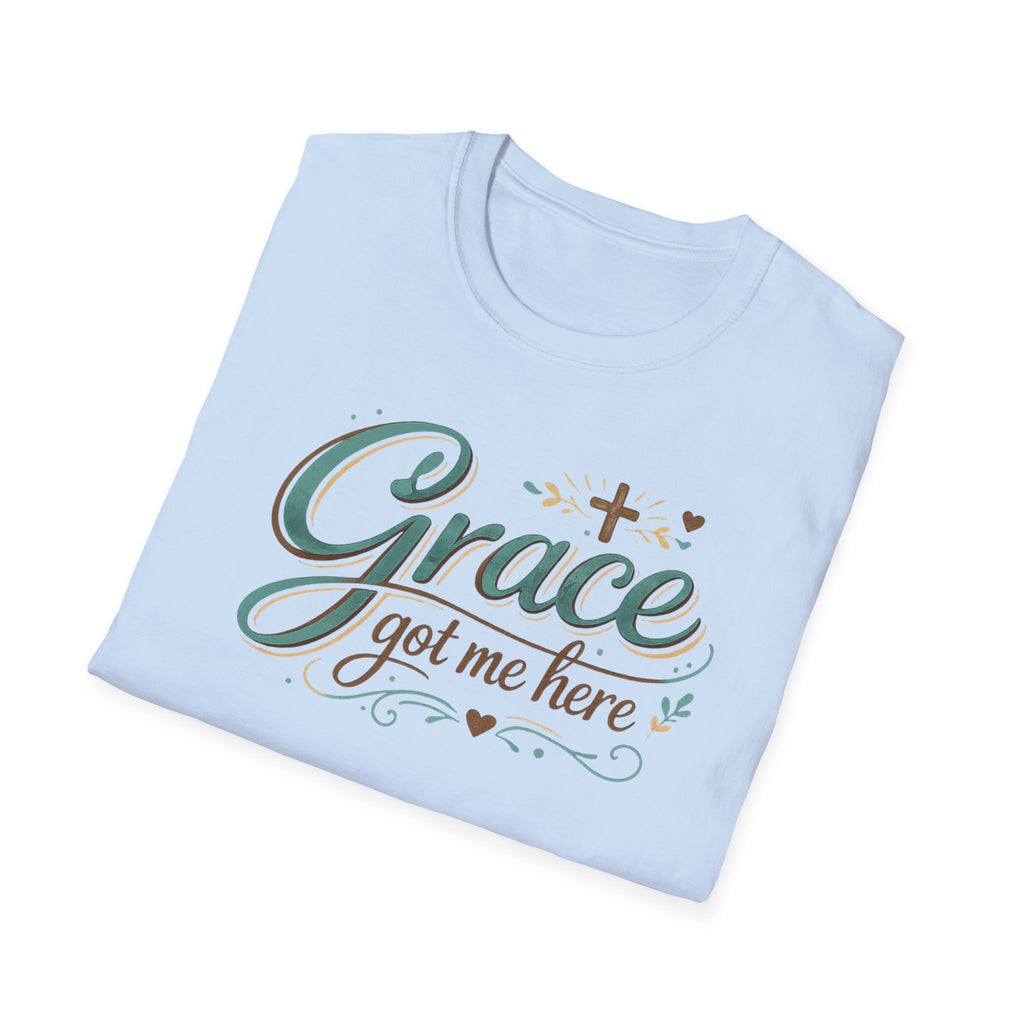 Grace Got Me Here T-Shirt — Inspirational Faith Graphic Tee