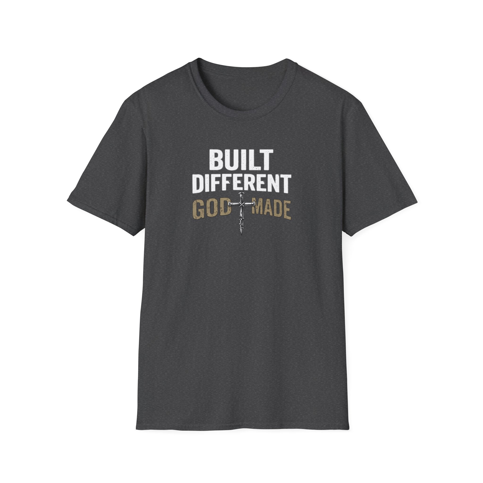 Built Different God Made T-Shirt — Christian Faith Cross Tee