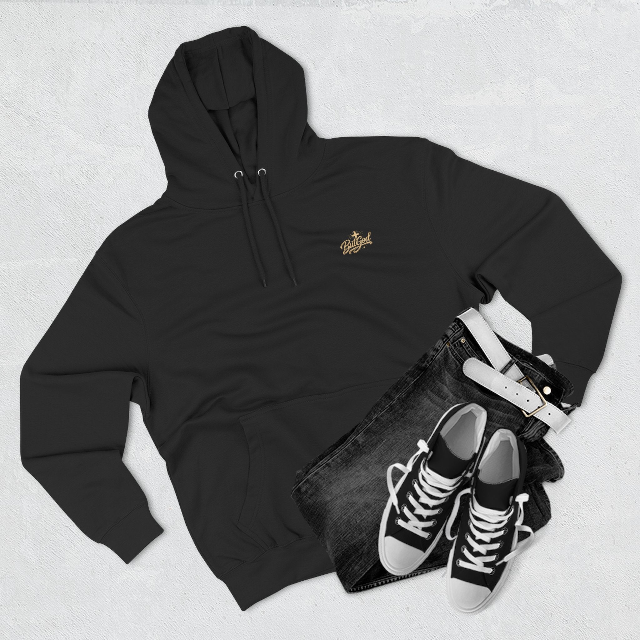 Christian Cross Hoodie — "For God So Loved" Inspirational Fleece Hoodie